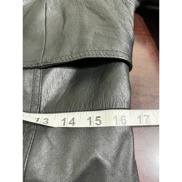 Vintage 80s Matrix Vampire Goth Long Leather Trench Coat Belted Black Korea - Picture 7 of 16